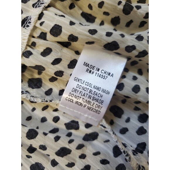 Anthropologie THMI Top Women XS Cheetah Embroidered Floral Peasant Blouse Pom - Picture 6 of 8